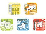 Budget Travel Vacation Rental Icons